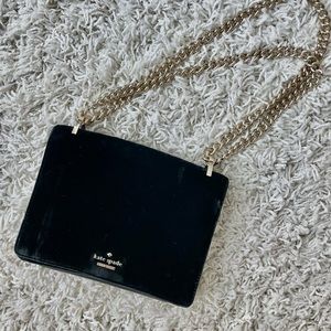 Kate Spade Black Velvet Gold Chain Purse